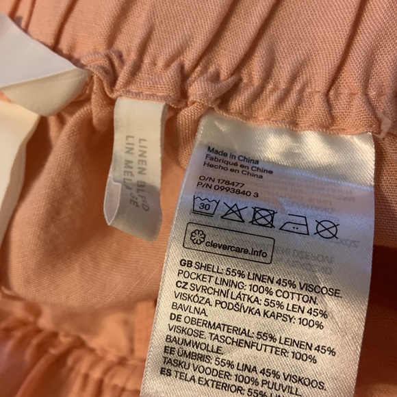 H&M Peach Linen Shorts L - Picture 3 of 4